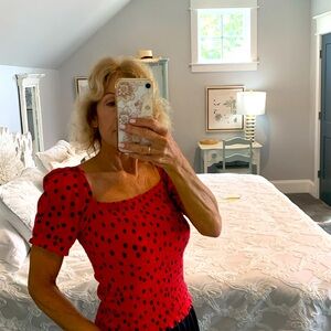 Anthropologie puff sleeve Top   Small.